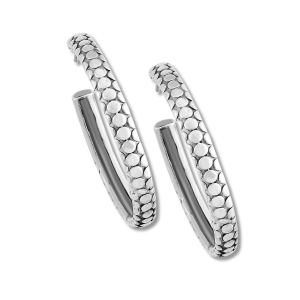 SAMUEL B STERLING SILVER DOT HOOP EARRINGS