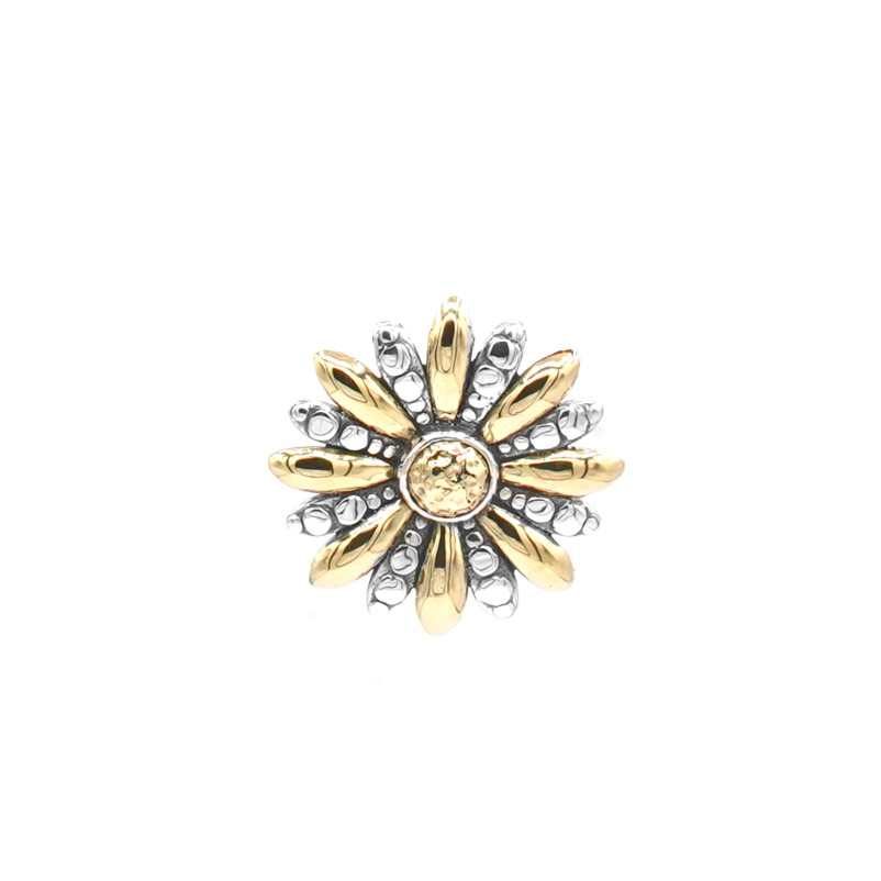 SAMUEL B COLLECTION STERLING SILVER & 18K YELLOW GOLD GOLDEN SOLISTICE SUNFLOWER PENDANT   (4.71 GRAMS)