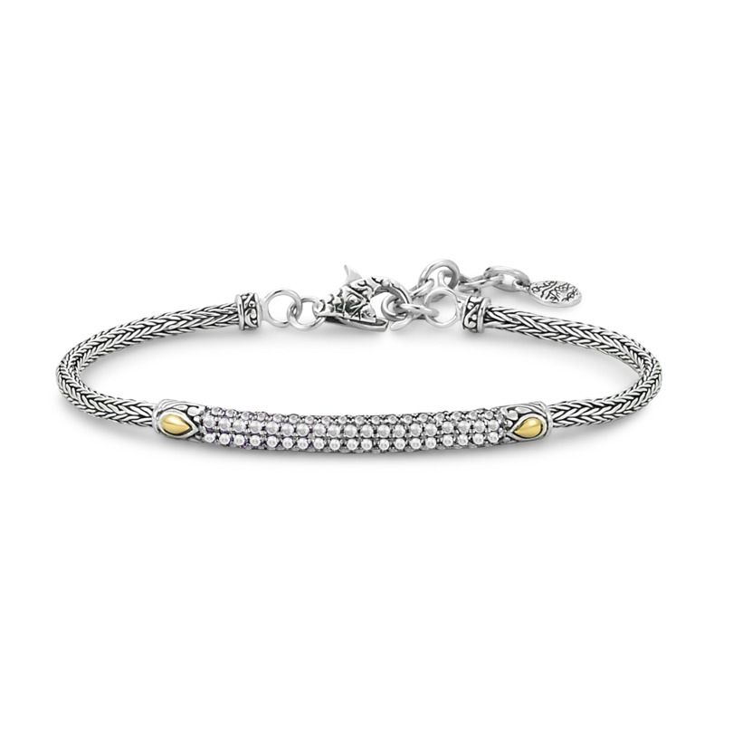 SAMUEL B COLLECTION STERLING SILVER & 18K YELLOW GOLD 7.5
