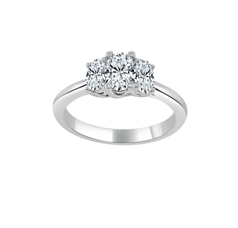 Oval 3-Stone Engagement Ring