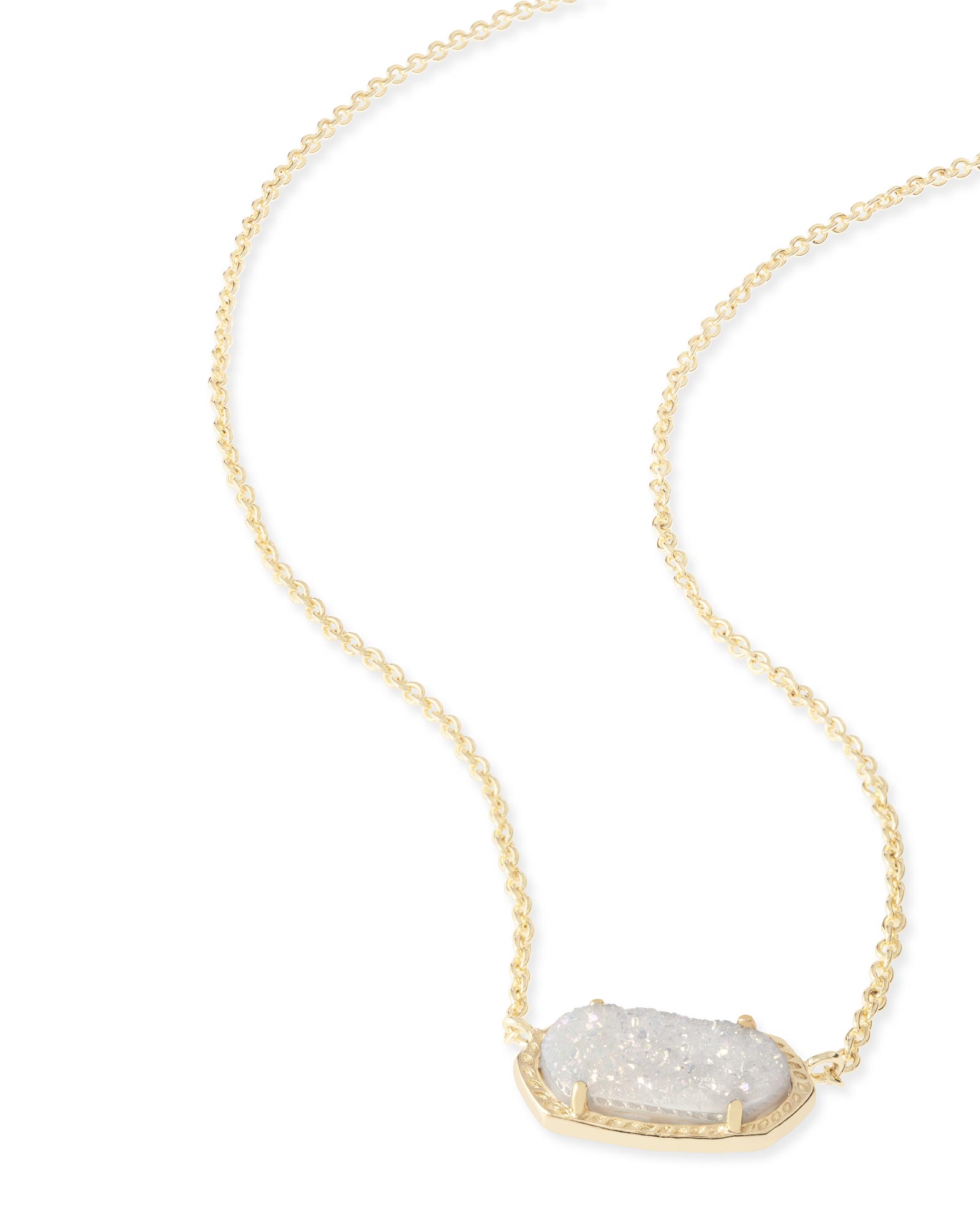 KENDRA SCOTT ELISA COLLECTION 14 KARAT YELLOW PLATED BRASS FASHION PENDANT WITH IRIDESCENT DRUSY 17