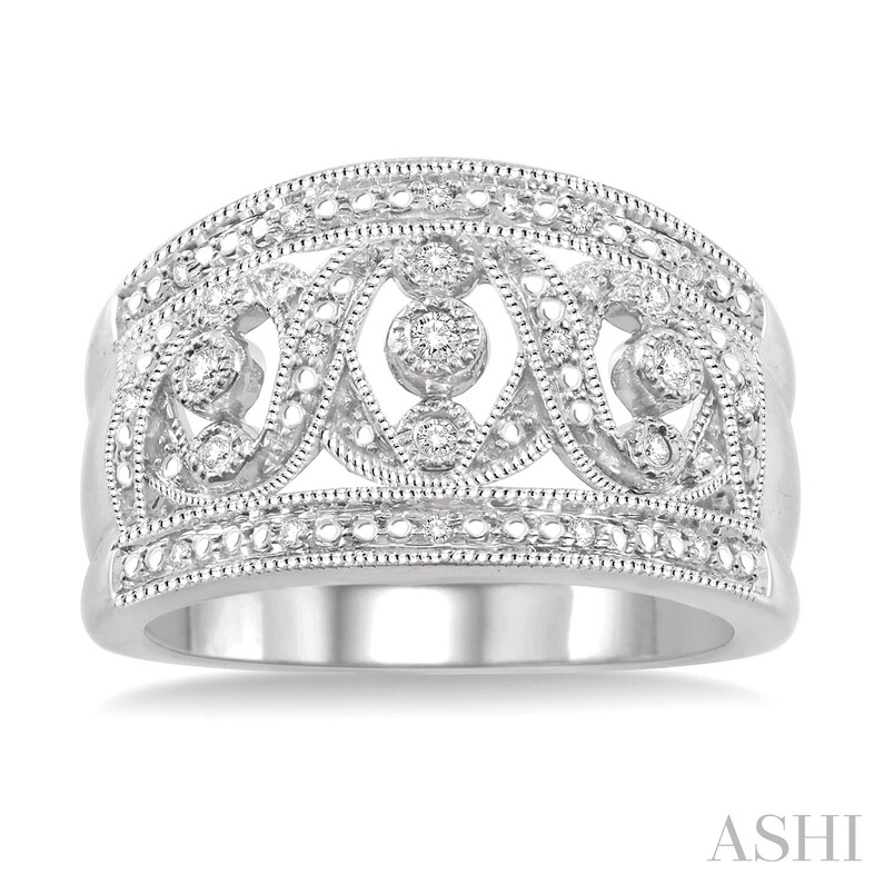 STERLING SILVER SILVER RING WITH 23=0.15TW SINGLE CUT I-J I1-I2 DIAMONDS