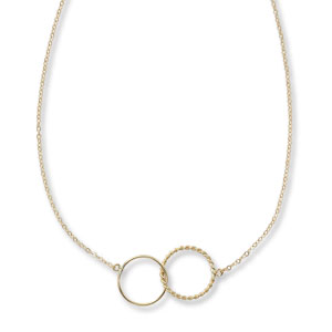 14K YELLOW GOLD INTERLOCKING RINGS NECKLACE