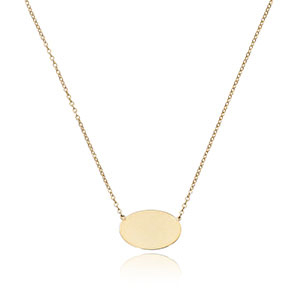 14K YELLOW GOLD ENGRAVABLE DISC NECKLACE ON 18-19