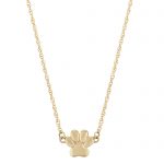 14K YELLOW GOLD PAW GOLD PENDANT ON A 14KT YELLOW GOLD 18