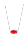 KENDRA SCOTT RHODIUM PLATED ELISA SHORT NECKLACE WITH RED ILLUSION