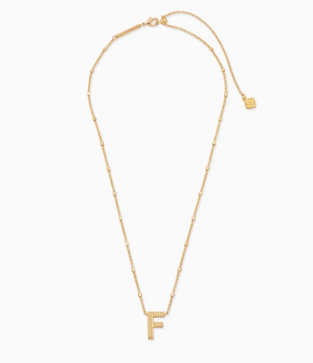 KENDRA SCOTT 14K YELLOW GOLD PLATED BRASS LETTER F 19