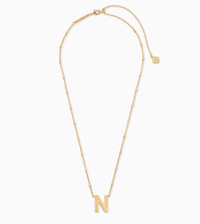 KENDRA SCOTT 14K YELLOW GOLD PLATED BRASS LETTER N 19