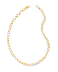 KENDRA SCOTT CARMEN COLLECTION GOLD PLATED TENNIS NECKLACE WITH WHITE CUBIC ZIRCONIA