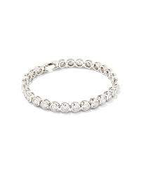 KENDRA SCOTT CARMEN COLLECTION RHODIUM PLATED TENNIS BRACELET WITH WHITE CUBIC ZIRCONIA
