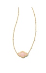 KENDRA SCOTT GOLD PLATED ABBIE COLLECTION NECKLACE WITH ROSE QUARTZ