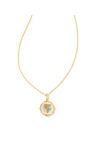 KENDRA SCOTT GOLD PLATED LETTER T NECKLACE WITH IRIDESCENT ABALONE