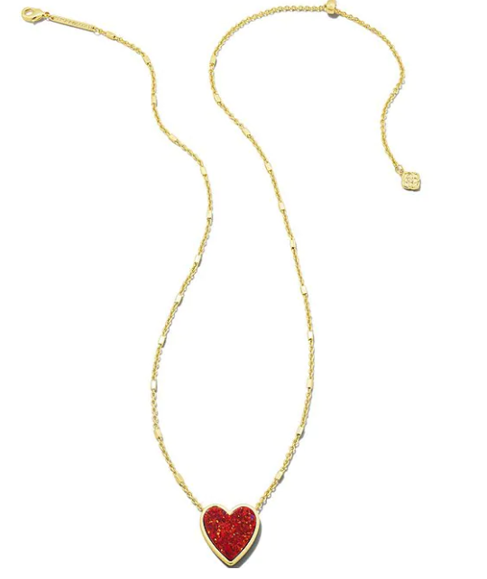 Elisa Gold Pendant Necklace in Berry Glass | Kendra Scott