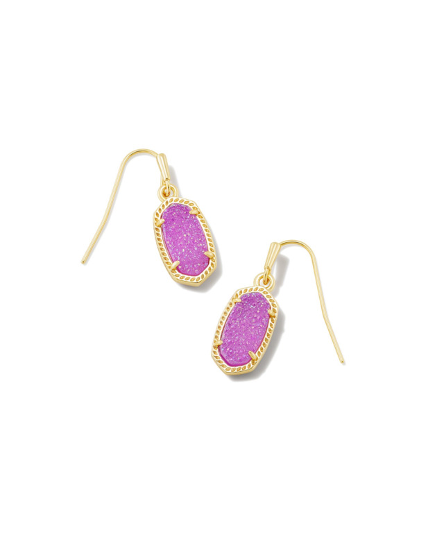 KENDRA SCOTT LEE COLLECTION 14K YELLOW GOLD PLATED BRASS FASHION EARRINGS WITH MULBERRY DRUSY