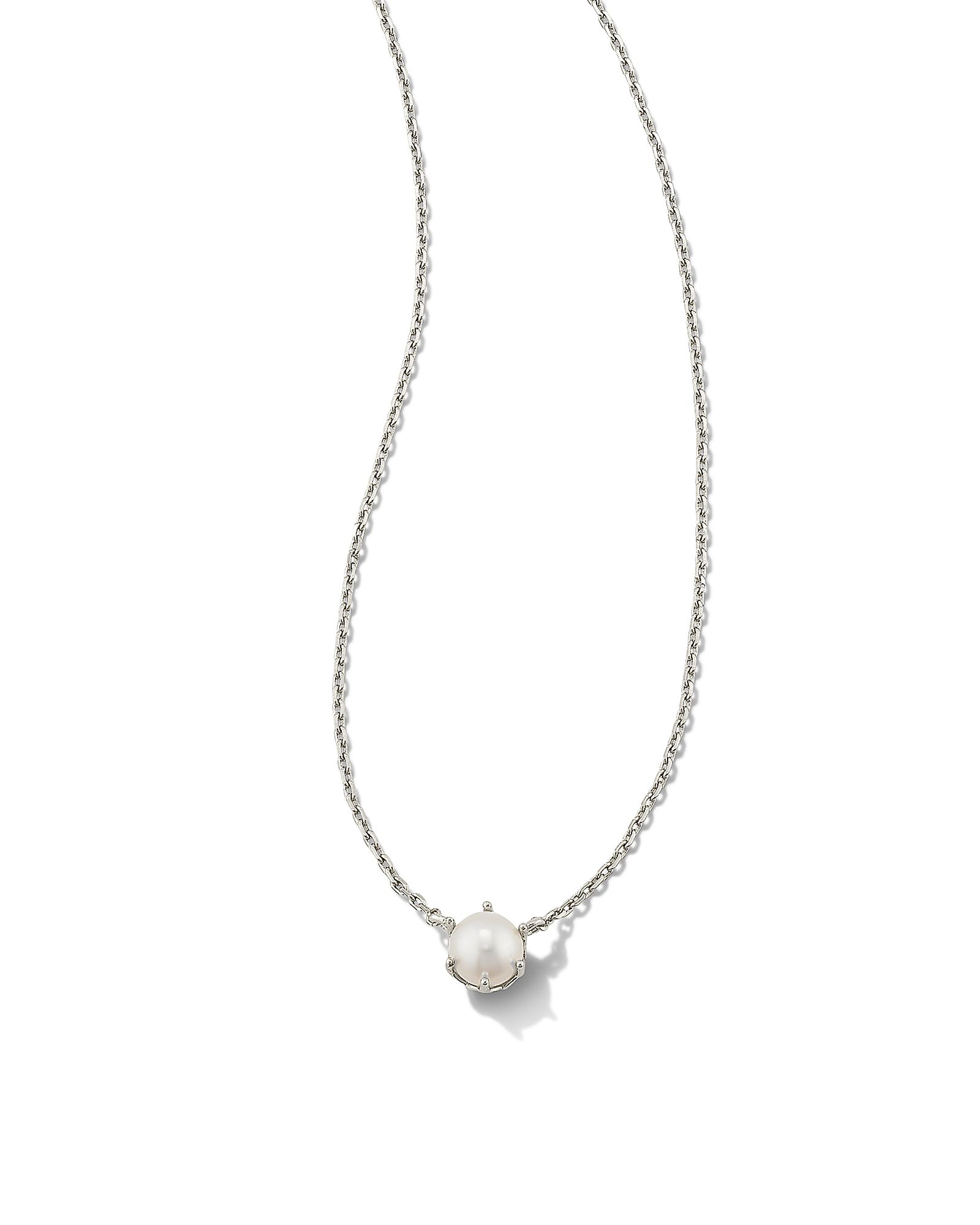 ASHTON PEARL PENDANT NECKLACE SILVER WHITE PEARL