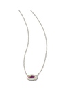 KENDRA SCOTT GRAYSON COLLECTION RHDOIUM PLATED NECKLACE WITH SILVER DICHROIC GLASS