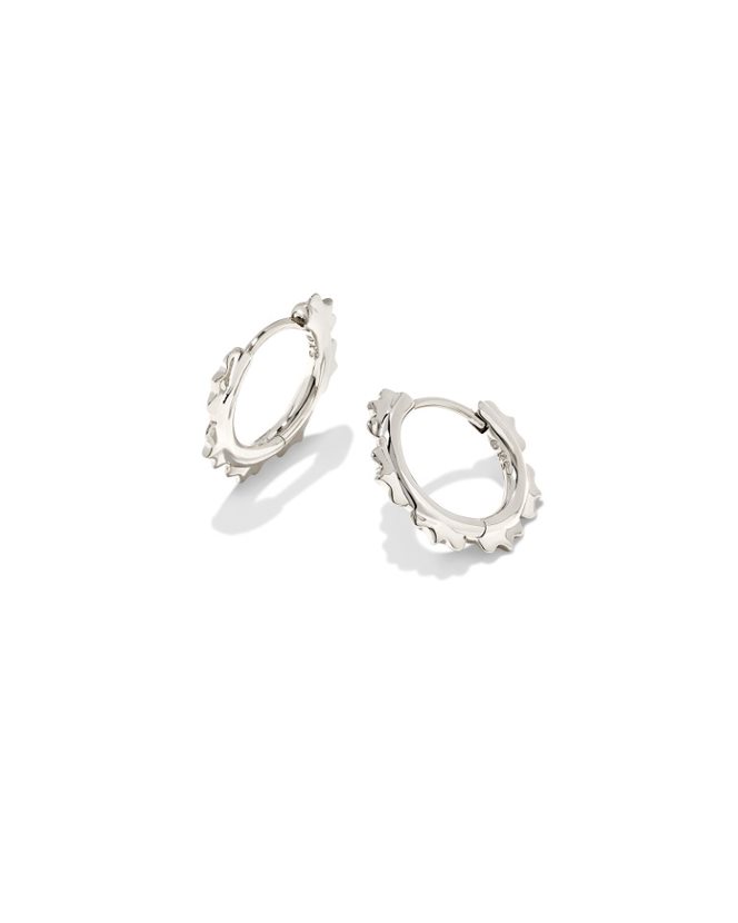 KENDRA SCOTT GENEVIEVE COLLECTION RHODIUM PLATED BRASS FASHION HUGGIE EARRINGS