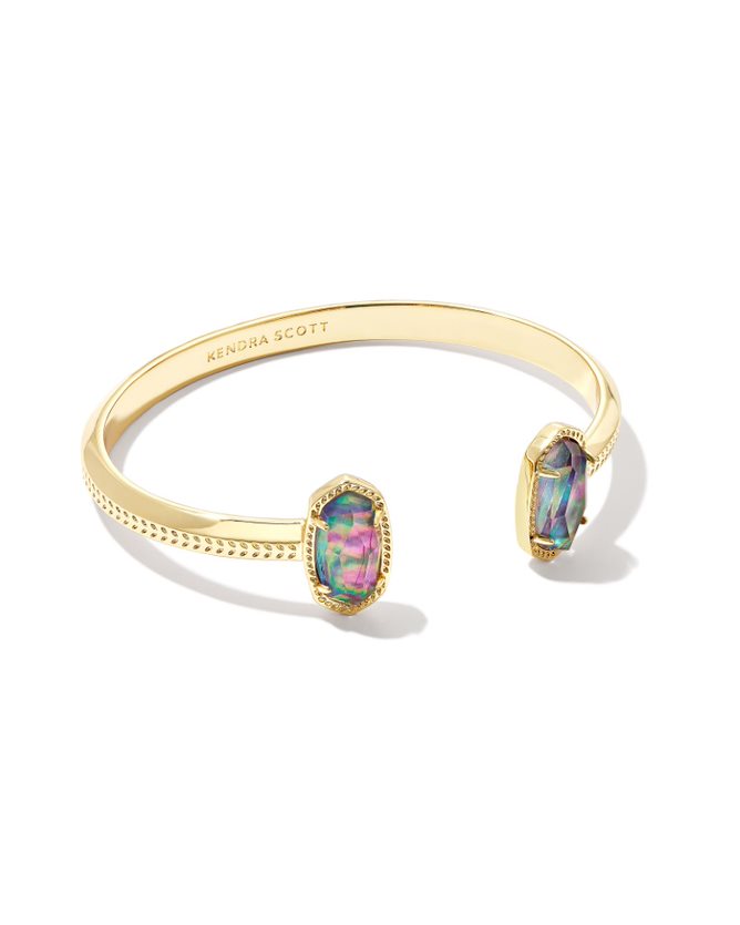 KENDRA SCOTT ELTON COLLECTION 14K YELLOW GOLD PLATED BRASS FASHION BRACELET WITH LILAC ABALONE