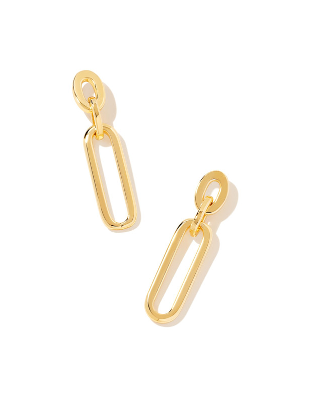 KENDRA SCOTT HEATHER COLLECTION 14K YELLOW GOLD PLATED BRASS FASHION LINEAR DANGLE EARRINGS