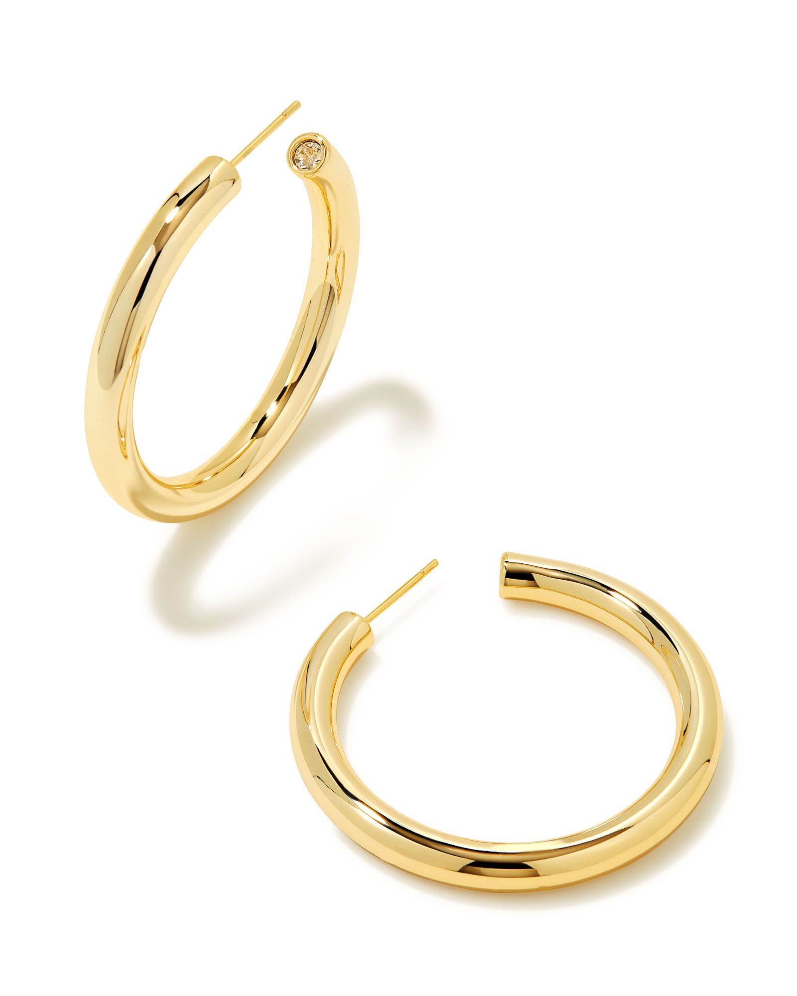 KENDRA SCOTT GOLD PLATED COLETTE LARGE HOOP EARRINGS