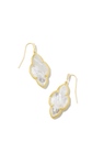 KENDRA SCOTT GOLD PLATED ABBIE DROP EARRINGS WITH IVORY MOTHER OF PEARL