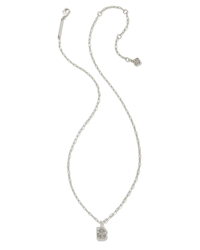 KENDRA SCOTT CRYSTAL LETTER COLLECTION RHODIUM PLATED BRASS LETTER B FASHION PENDANT 16