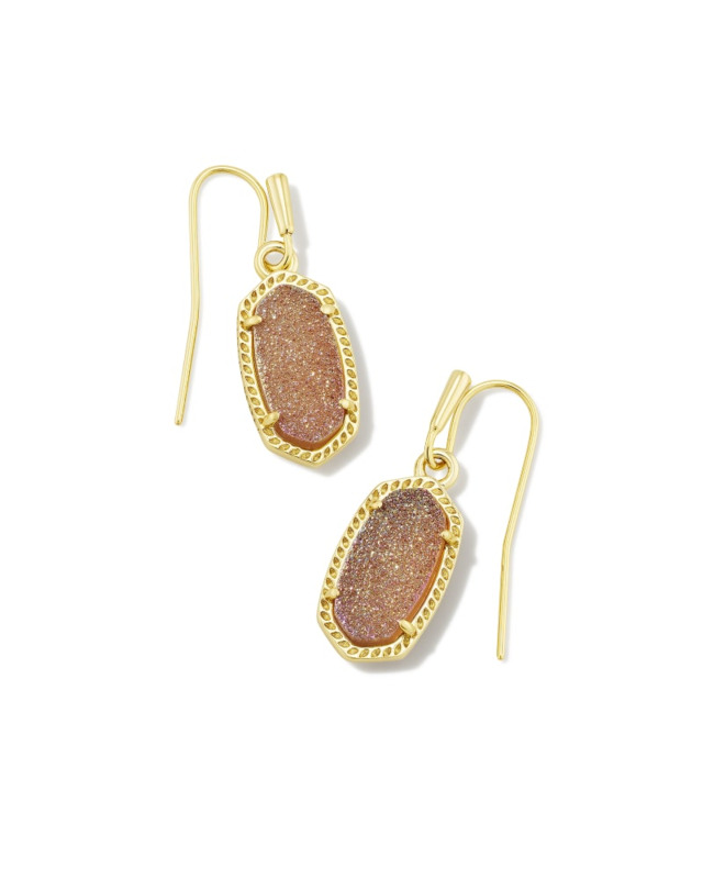 KENDRA SCOTT LEE COLLECTION 14K YELLOW GOLD PLATED BRASS FASHION EARRINGS WITH SPICE DRUSY