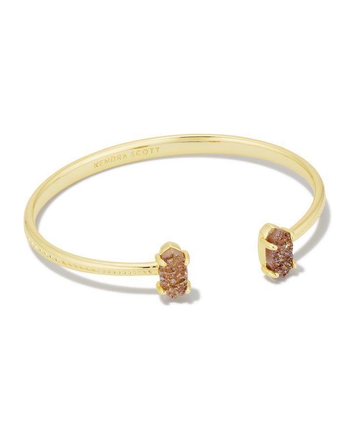 KENDRA SCOTT GRAYSON COLLECTION 14K YELLOW GOLD PLATED BRASS FASHION CUFF BRACELET WITH SPICE DRUSY