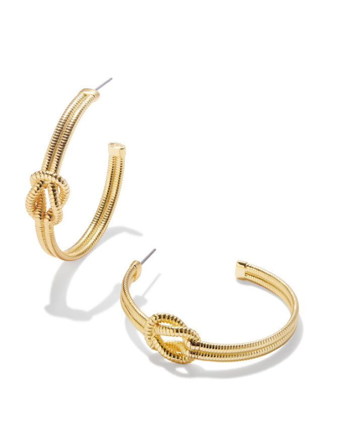 KENDRA SCOTT ANNIE COLLECTION 14K YELLOW GOLD PLATED BRASS FASHION HOOP EARRINGS