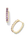 KENDRA SCOTT GOLD-PLATED CHANDLER REVERSIBLE HOOP EARRINGS WITH GREEN LILAC MIX