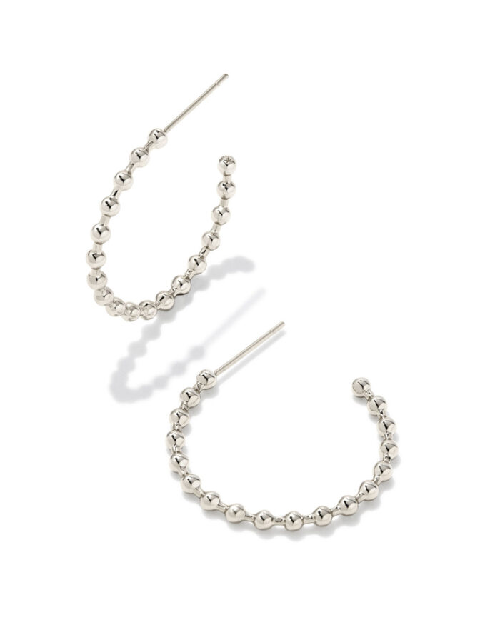 KENDRA SCOTT OLIVER COLLECTION RHODIUM PLATED BRASS FASHION HOOP EARRINGS