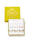 KENDRA SCOTT GOLD PLATED DICHROIC GLASS GIFT SET OF 9 EARRINGS