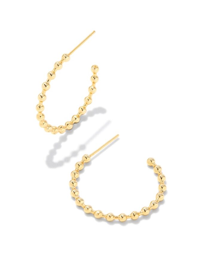KENDRA SCOTT OLIVER COLLECTION 14K YELLOW GOLD PLATED BRASS FASHION HOOP EARRINGS