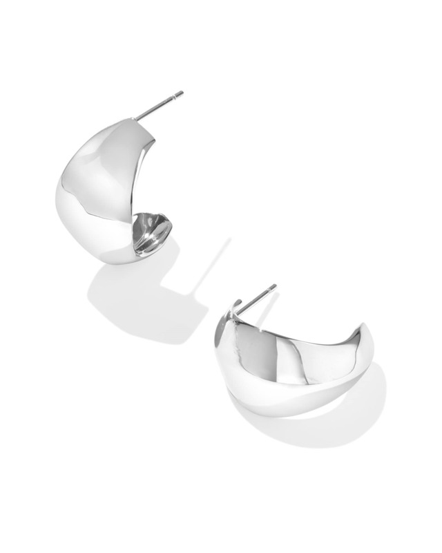 KENDRA SCOTT KRISTA COLLECTION RHODIUM PLATED BRASS FASHION HOOP EARRINGS