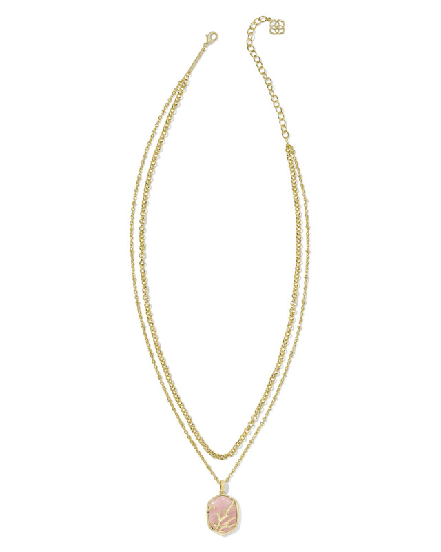KENDRA SCOTT DAPHNE COLLECTION CORAL FRAME MULTI STRAND 14K YELLOW GOLD PLATED BRASS 16