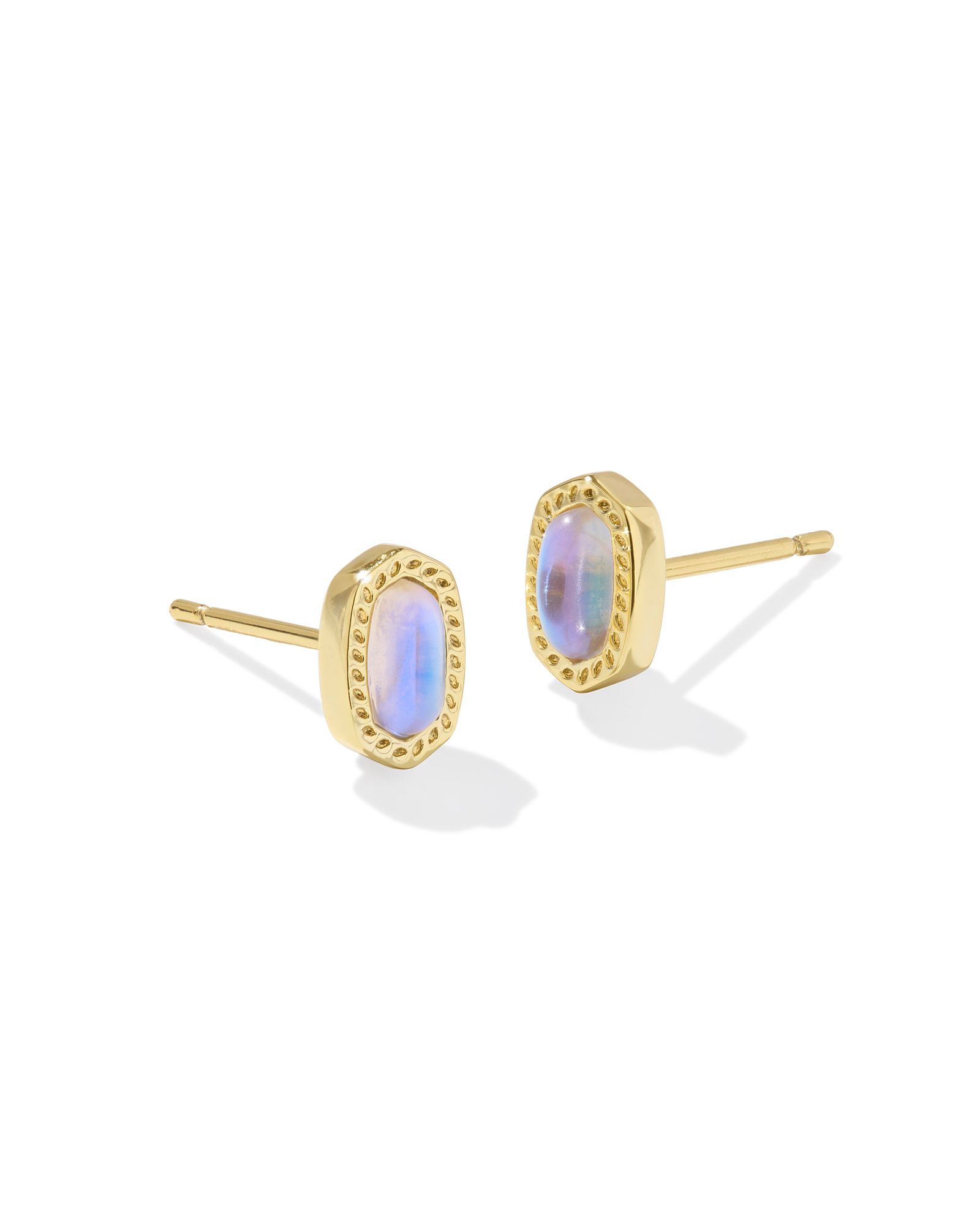 MINI ELLIE STUD EARRING GOLD DICHROIC GLASS