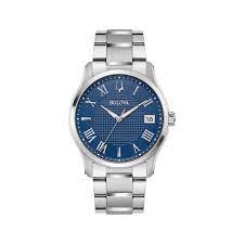 BULOVA GENTS STAINLESS WATCH WITH BLUE FACE