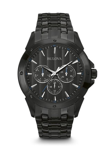 MEN'S BULOVA BLACK STAINLESS STELL ROUND BLACK DIAL CHRONOGRAPH