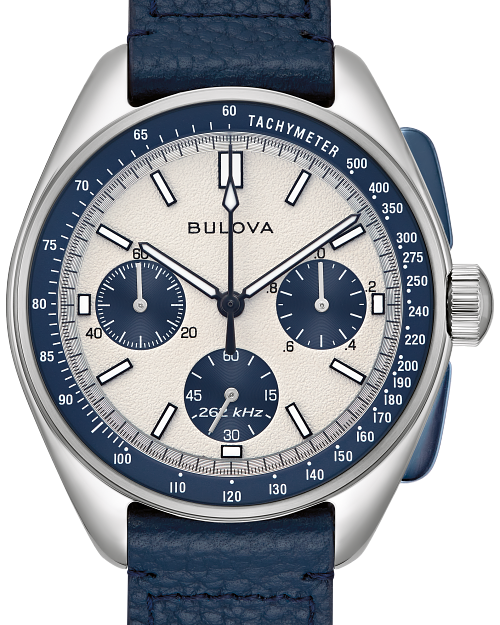 GENTS BULOVA STAINLESS STEEL CHRONOGRAPH WATCH WITH ADDITIONAL LEATHER NAVY BLUE STRAP