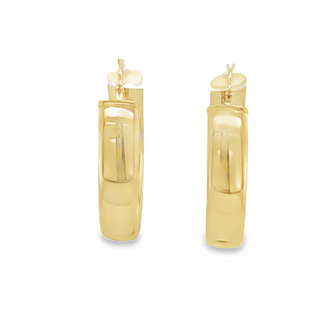14K YELLOW GOLD ESTATE POLISHED HOOP EARRINGS  GRAM WEIGHT: 3.11 (ESTATE ITEM:  ALL SALES FINAL  AS IS  NO WARRANTY)