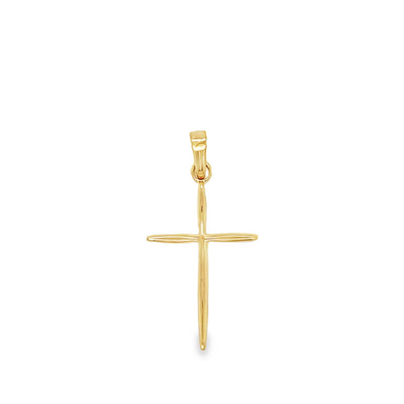 14K YELLOW GOLD ESTATE CROSS PENDANT GRAM WEIGHT:.56  (ESTATE ITEM:  ALL SALES FINAL  AS IS  NO WARRANTY)