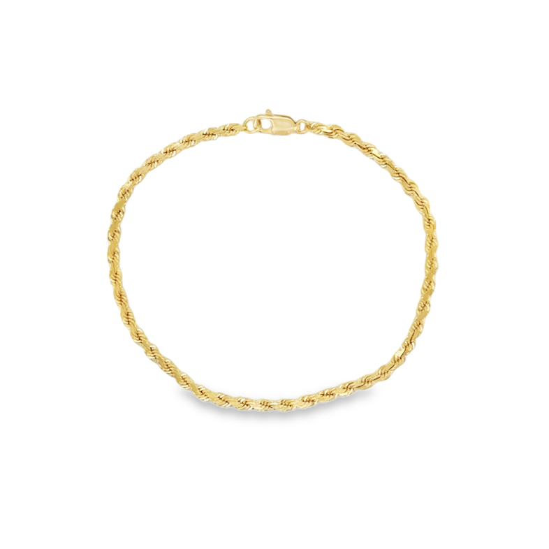 14K YELLOW GOLD ESTATE D/C ROPE CHAIN 8.25
