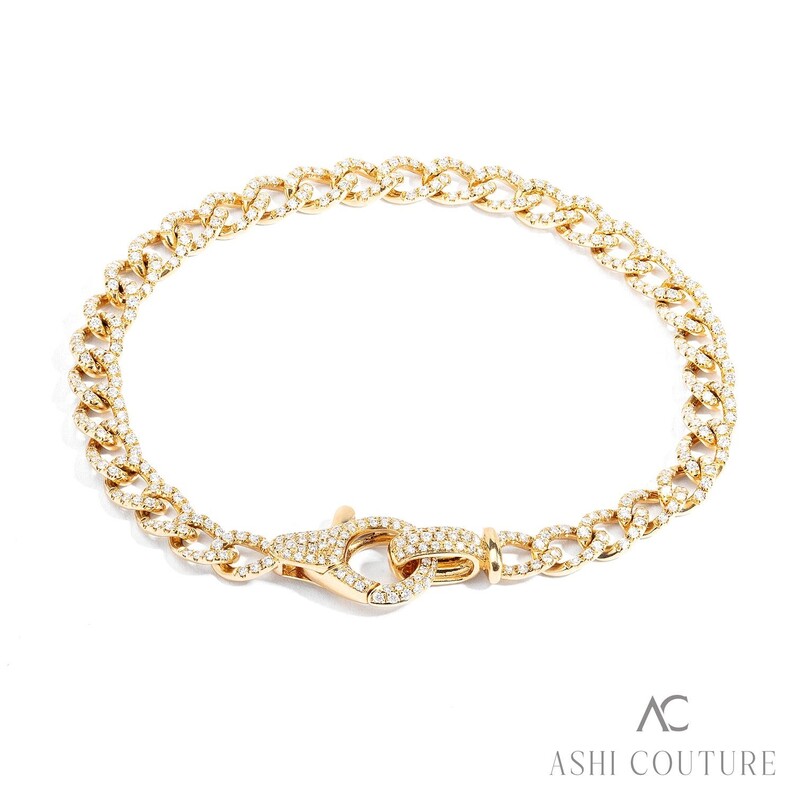 18K YELLOW GOLD LINK DIAMOND 7