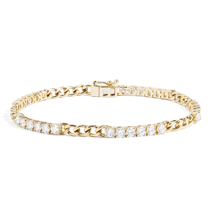 18K YELLOW GOLD OVAL LINK DIAMOND BRACELET WITH 30=3.15TW ROUND F-G VS2-SI1 DIAMONDS   (10.45 GRAMS)