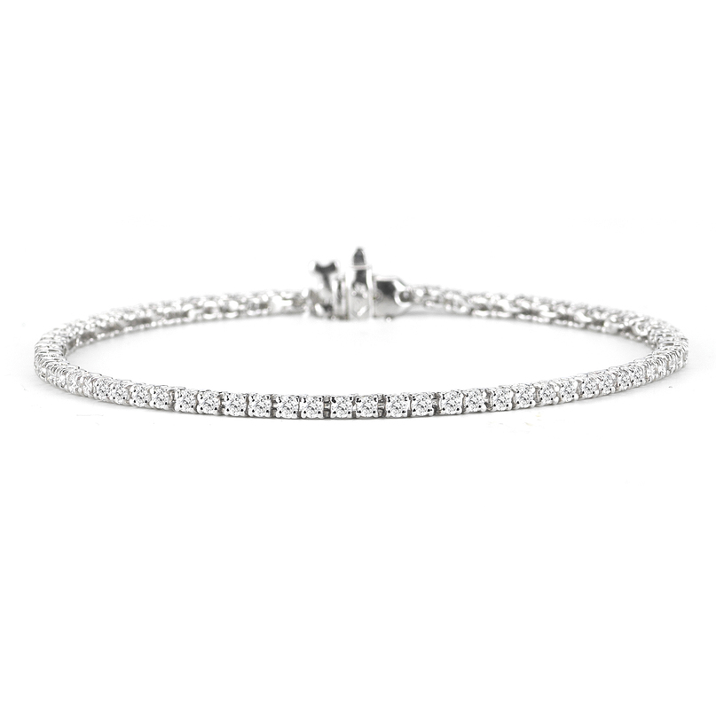 14K WHITE GOLD TENNIS DIAMOND BRACELET WITH 84 = 2.02TW ROUND H-I SI2-I1 DIAMONDS 7