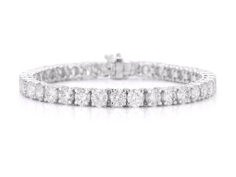 14K WHITE GOLD TENNIS DIAMOND BRACELET WITH 61=5.03TW ROUND G-H SI1-SI2 DIAMONDS