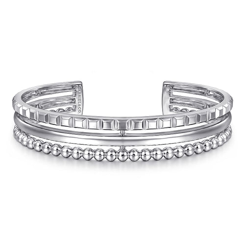 GABRIEL & CO STERLING SILVER BUJUKAN COLLECTION PYRAMID TRIPLE ROW 6.25