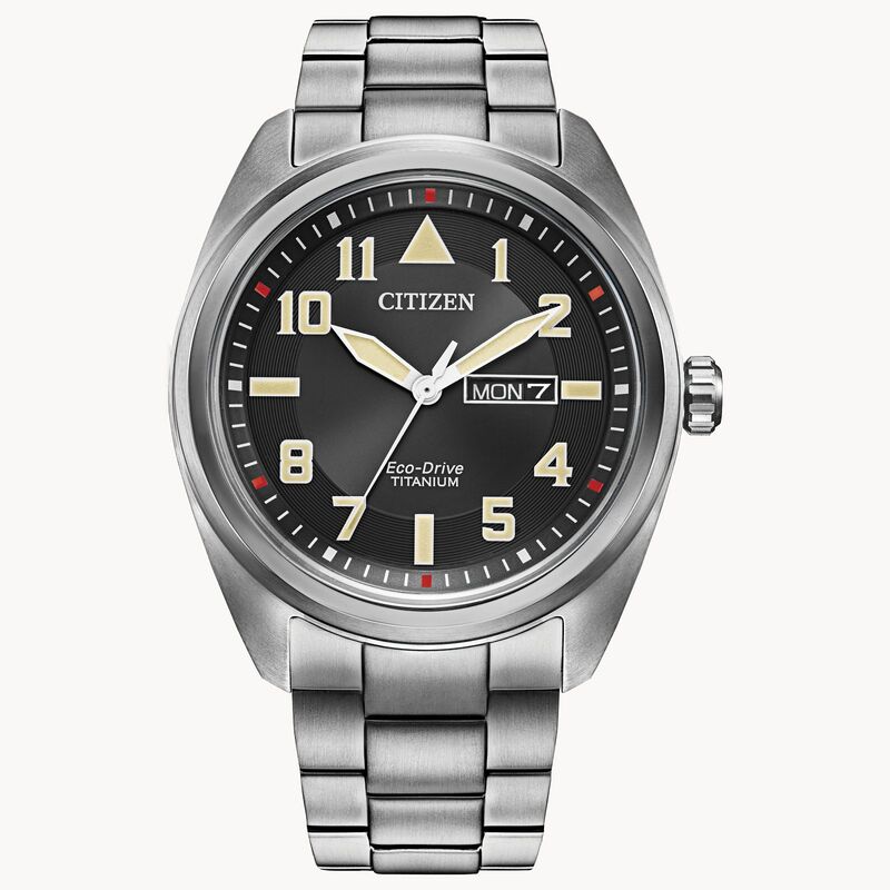 CITIZEN ECO DRIVE TITANIUM WATCH WITH BLACK DIAL