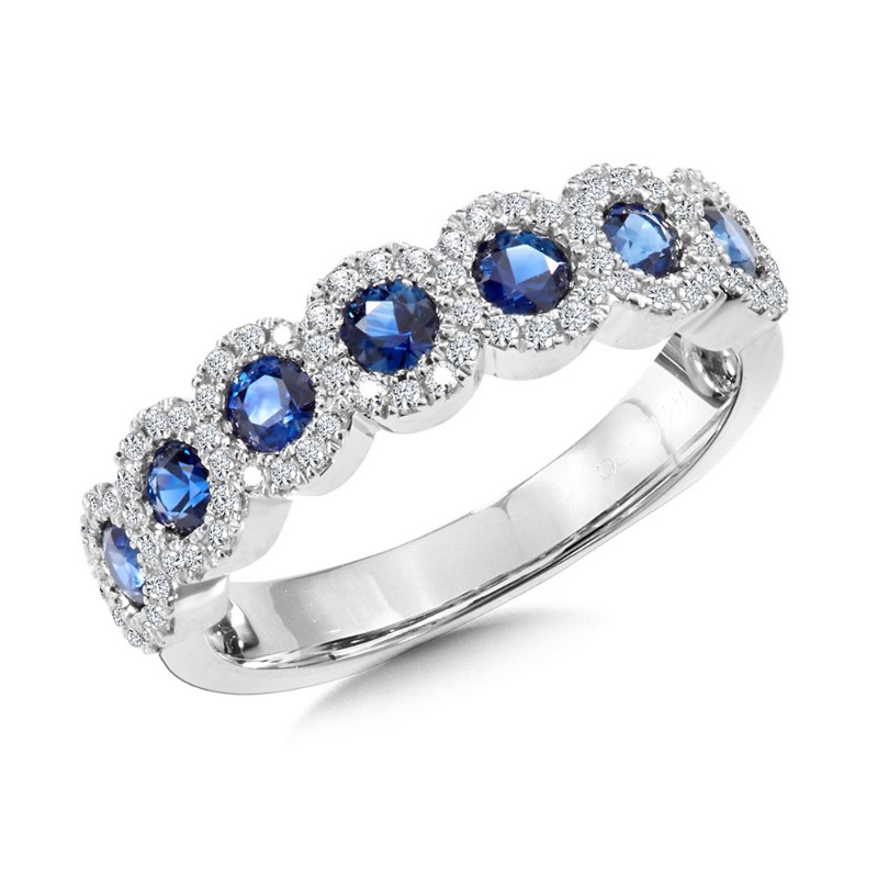 Blue Sapphire Halo Fashion Ring