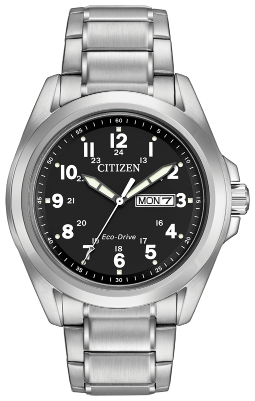 MEN'S CITIZEN CHANDLER COLLECTION STAINLESS STEEL BLACK DIAL ECO-DRIVE WATCH